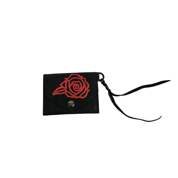 Paloma Lidzy Red Rose Black Leather Custom Wallet - Picture 2 of 7